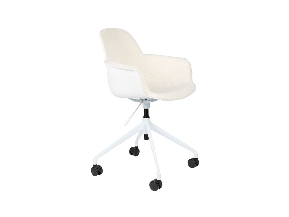 Bureaustoel ALBERT - Wit bouclé ZVR 1300018