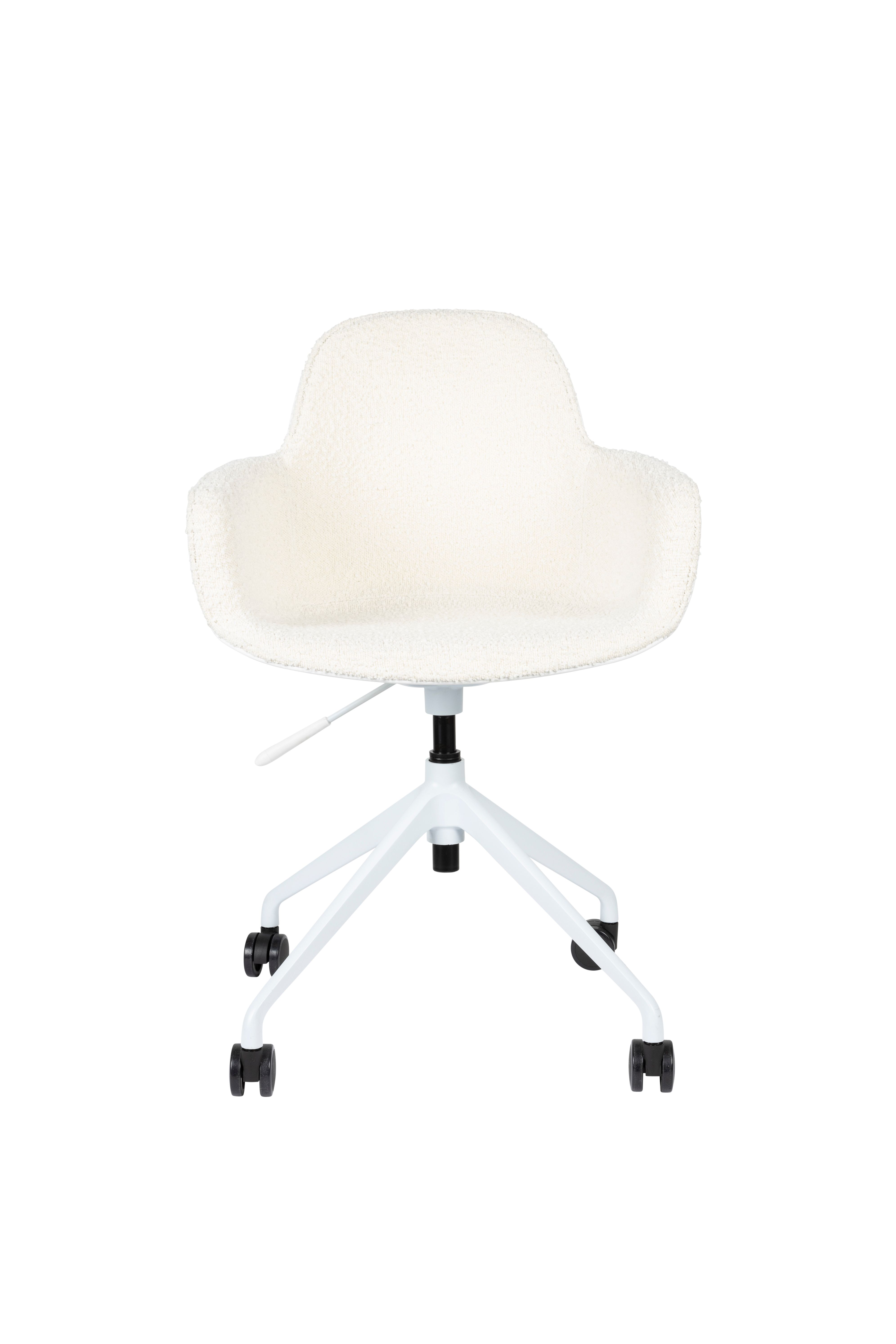 Bureaustoel ALBERT - Wit bouclé