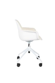 Bureaustoel ALBERT - Wit bouclé ZVR 1300018