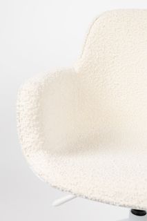 Bureaustoel ALBERT - Wit bouclé ZVR 1300018