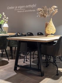 Eetkamertafel FLORO - Smoked oak/zwart FDF FL T23-SMPU