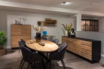Wandkast ALEXI - Zwart/naturel VDC AX BK4D