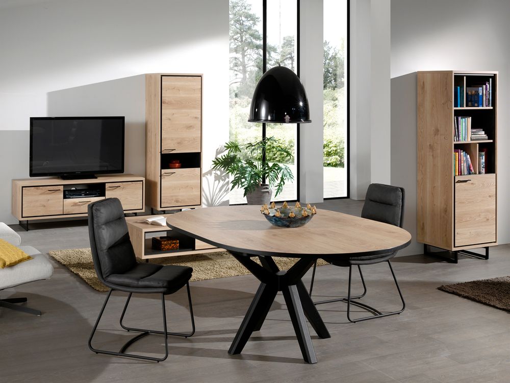 Ronde uitschuiftafel ESTHER - Minnesota oak natura LIE-7-000003