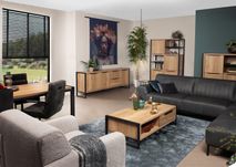 Eetkamertafel CARLTON - Natuur/zwart metaal MXF CAR T19