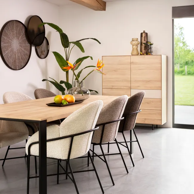 Hoektafel met lade FAMOUS - Fresh oak