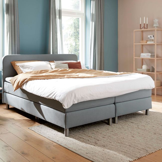 Boxspring MOOD icl. matras en topper - Grijs