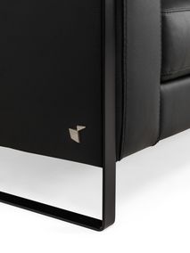 2-zit zetel PIER - Leder zwart CAL-106-000078-BN100