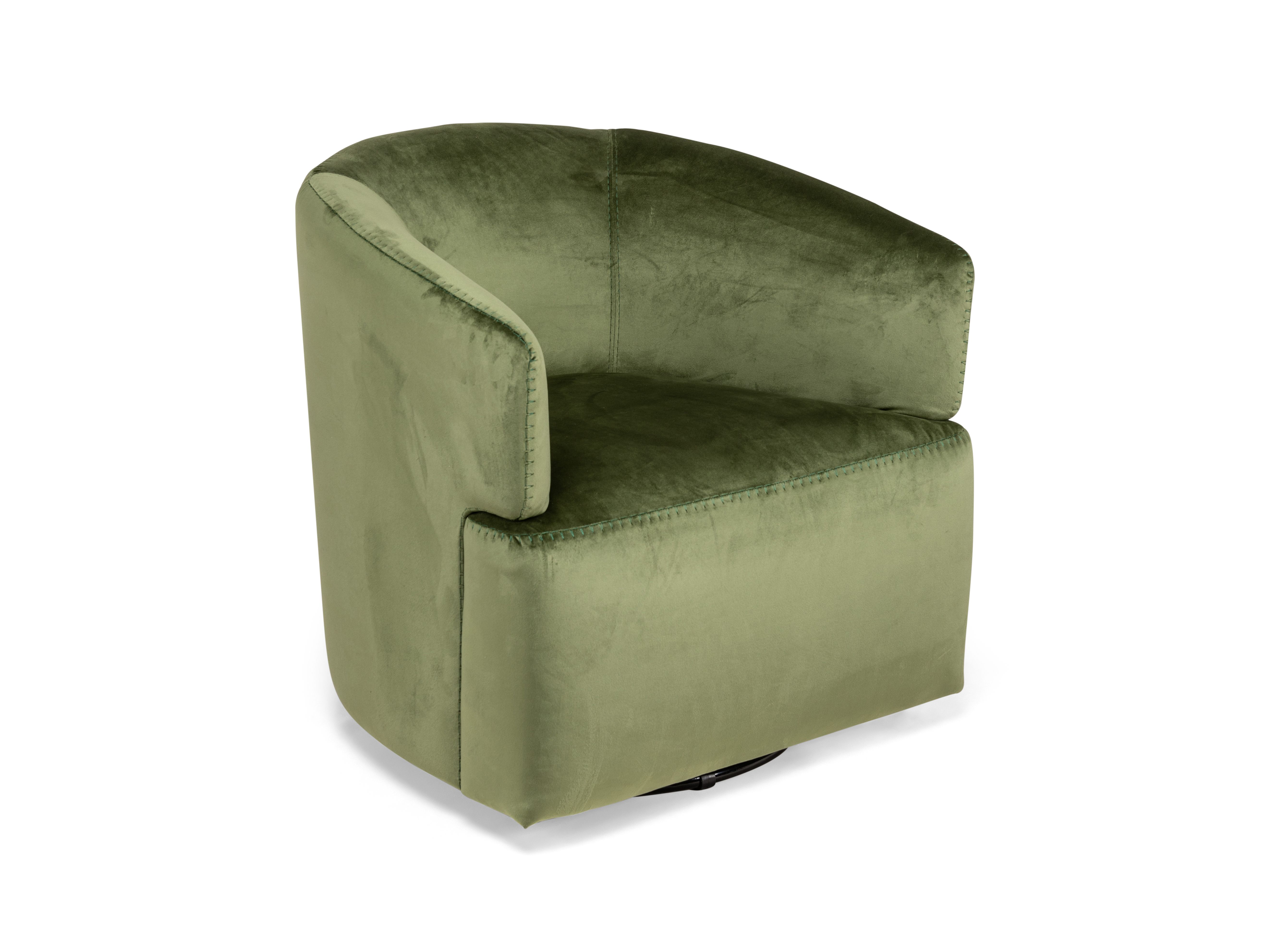 Fauteuil met draaivoet PIROUETTE - Groen velvet