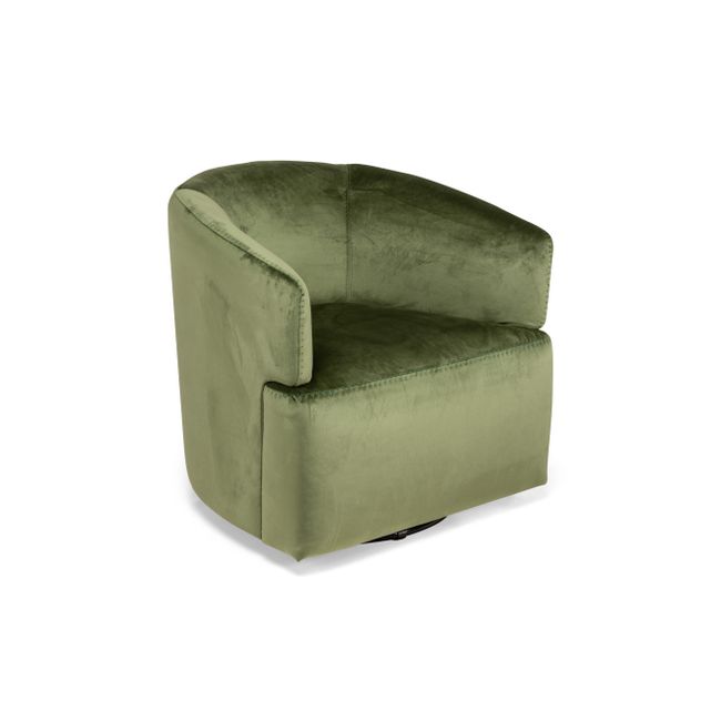 Fauteuil met draaivoet PIROUETTE - Groen velvet