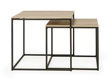 Set van 2 salontafels SIMON - Fresh oak/zwart meta MXF SM SAS2-FO