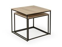 Set van 2 salontafels SIMON - Fresh oak/zwart meta MXF SM SAS2-FO