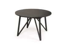 Uitschuifbare eetkamertafel WACKO rond met zwart marmerlook blad en antraziet onderstel.