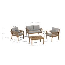 Houten loungeset VILMA - Massief acaciahout KAV LH0371M46