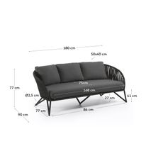 Lounge 3-zit BRANZIE - Zwart KAV IT0284J15