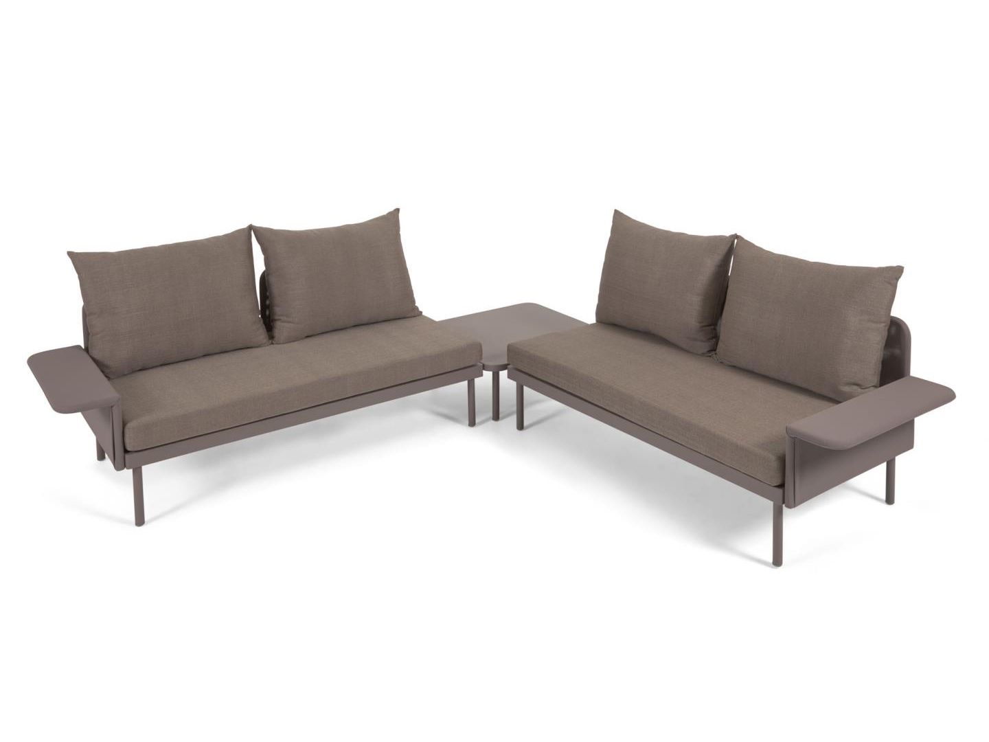 Loungeset aluminium ZALTANA - Bruin