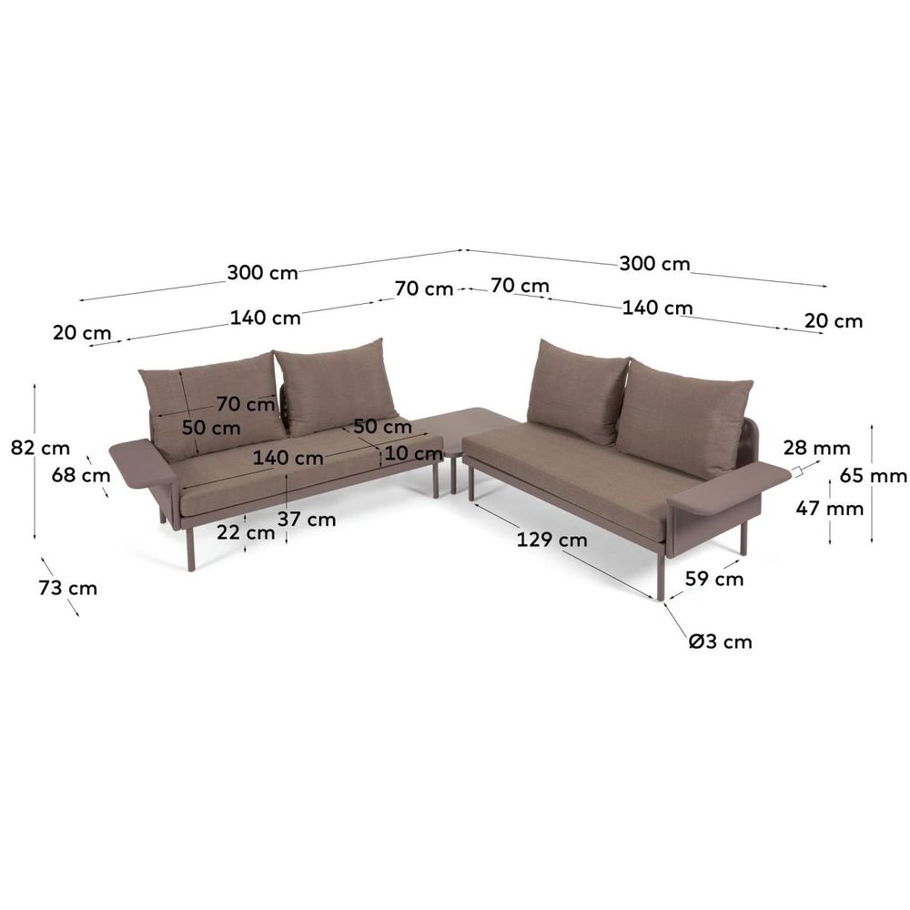 Loungeset aluminium ZALTANA - Wit KAV S794R10