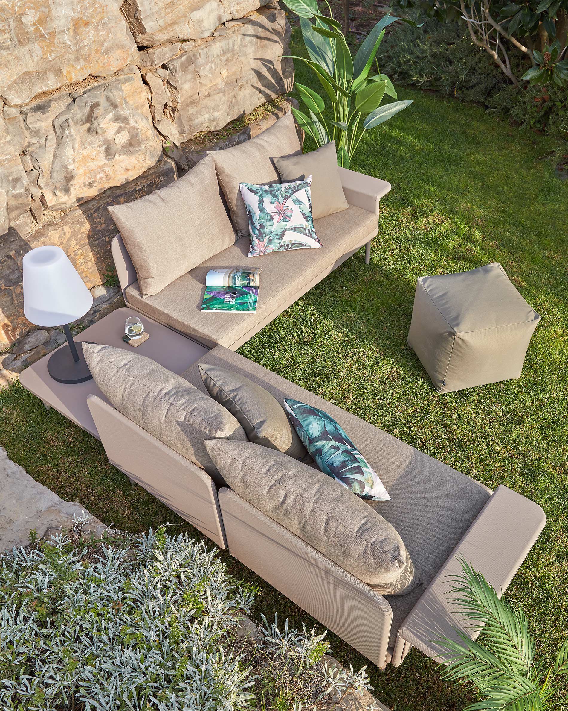 Loungeset aluminium ZALTANA - Bruin