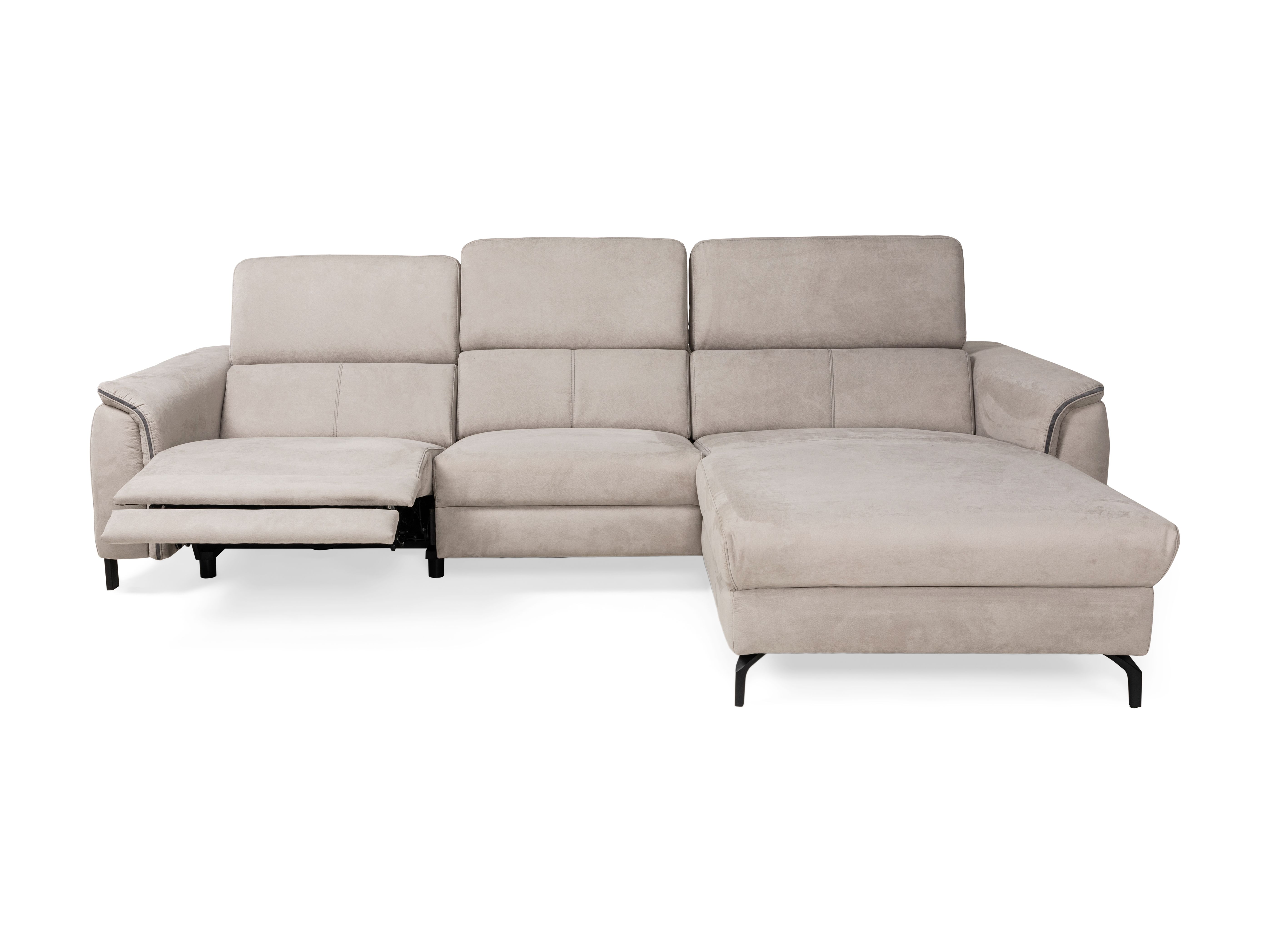 Hoekzetel met voetbank TYCAN - Nubucco charcoal