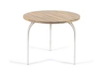 Ronde tuintafel CAILIN - Massief acacia/wit KAV CC6051M46