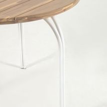 Ronde tuintafel CAILIN - Massief acacia/wit KAV CC6051M46