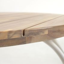 Ronde tuintafel CAILIN - Massief acacia/wit KAV CC6051M46