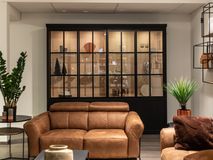 Vitrine BRIGHTON incl. led - Black matte/naturel FDF BR VIT4DLEDZW