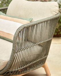 Loungestoel CATALINA - Beige/acaciahout KAV YG0193J19