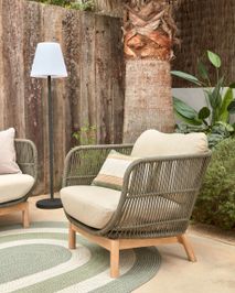 Loungestoel CATALINA - Beige/acaciahout KAV YG0193J19