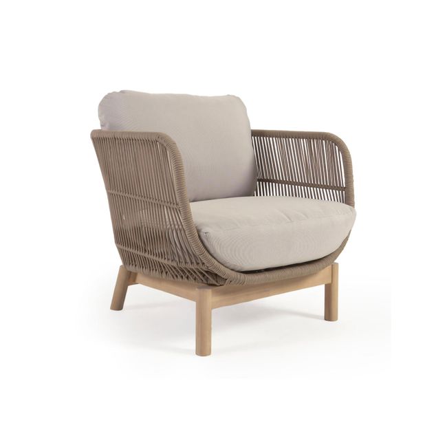 Loungestoel CATALINA - Beige/acaciahout