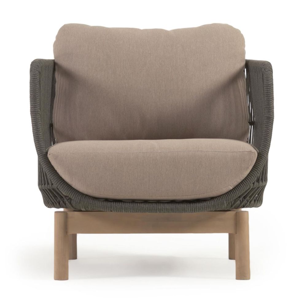 Loungestoel CATALINA - Beige/acaciahout KAV YG0193J19