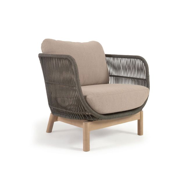 Loungestoel CATALINA - Beige/acaciahout