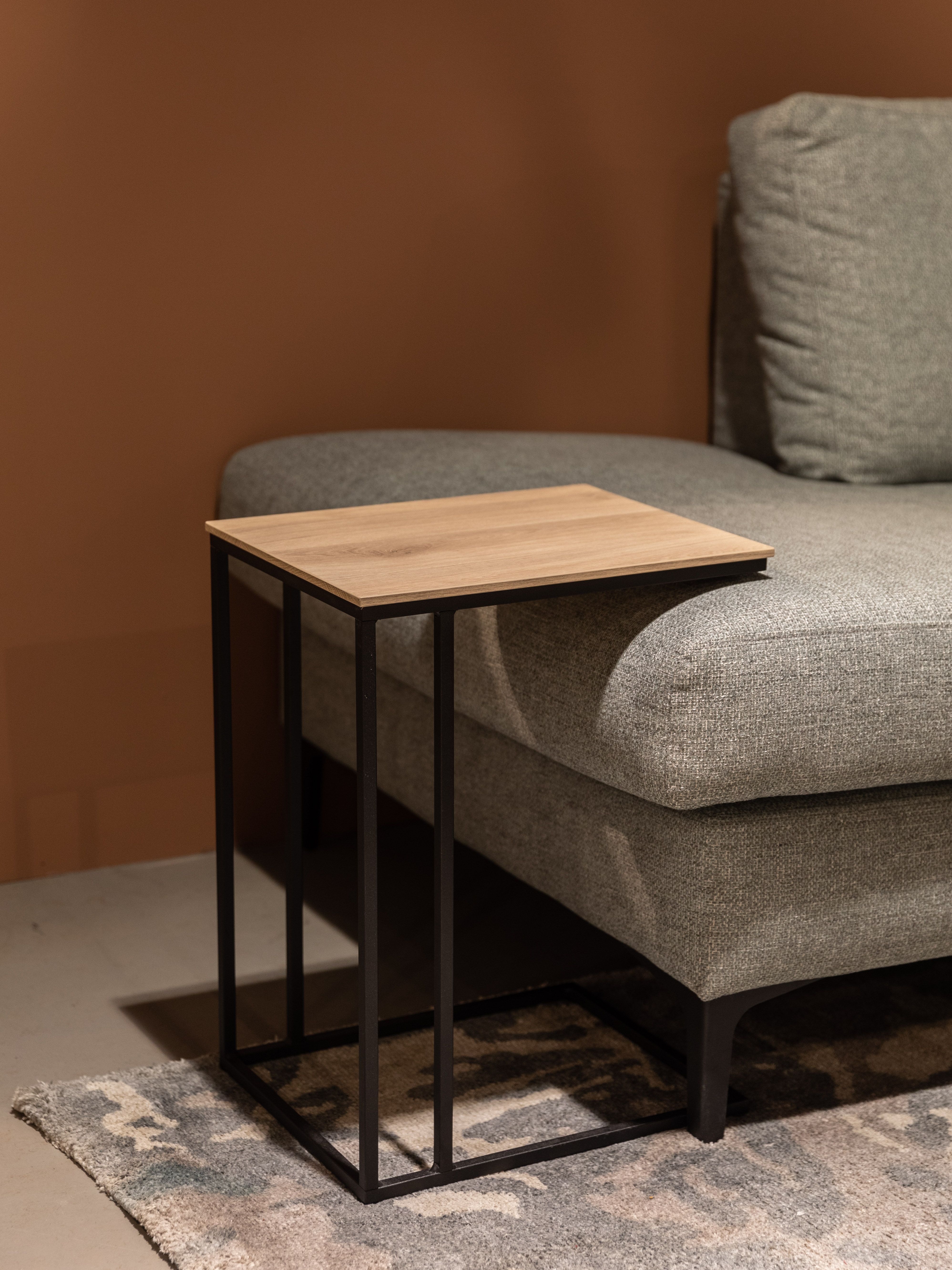 Laptoptafel SIMON laag - Fresh oak/zwart metaal