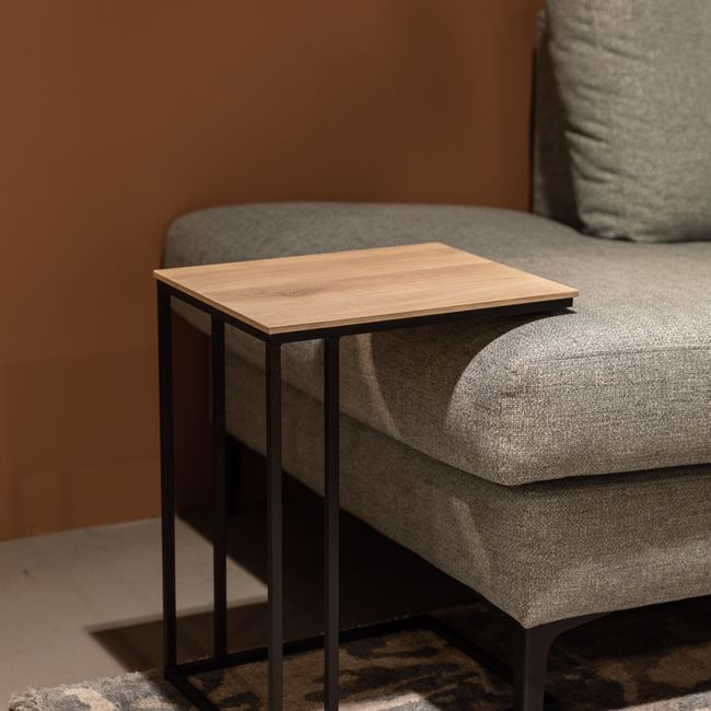 Laptoptafel SIMON laag - Fresh oak/zwart metaal