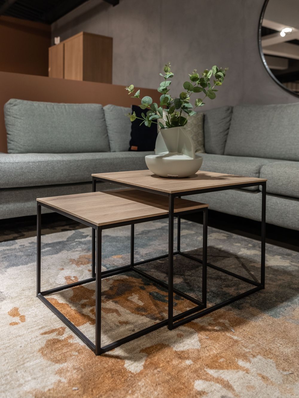 Set van 2 salontafels SIMON - Fresh oak/zwart meta MXF SM SAS2-FO