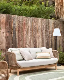 3-zit loungebank CATALINA - Beige/acaciahout KAV YG0195J12