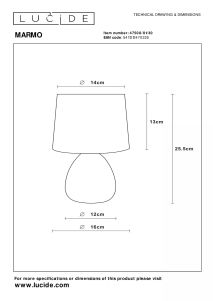 Tafellamp MARMO - Witte marmerlook LCD475088130