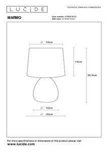Tafellamp MARMO - Zwarte marmerlook LCD475088131