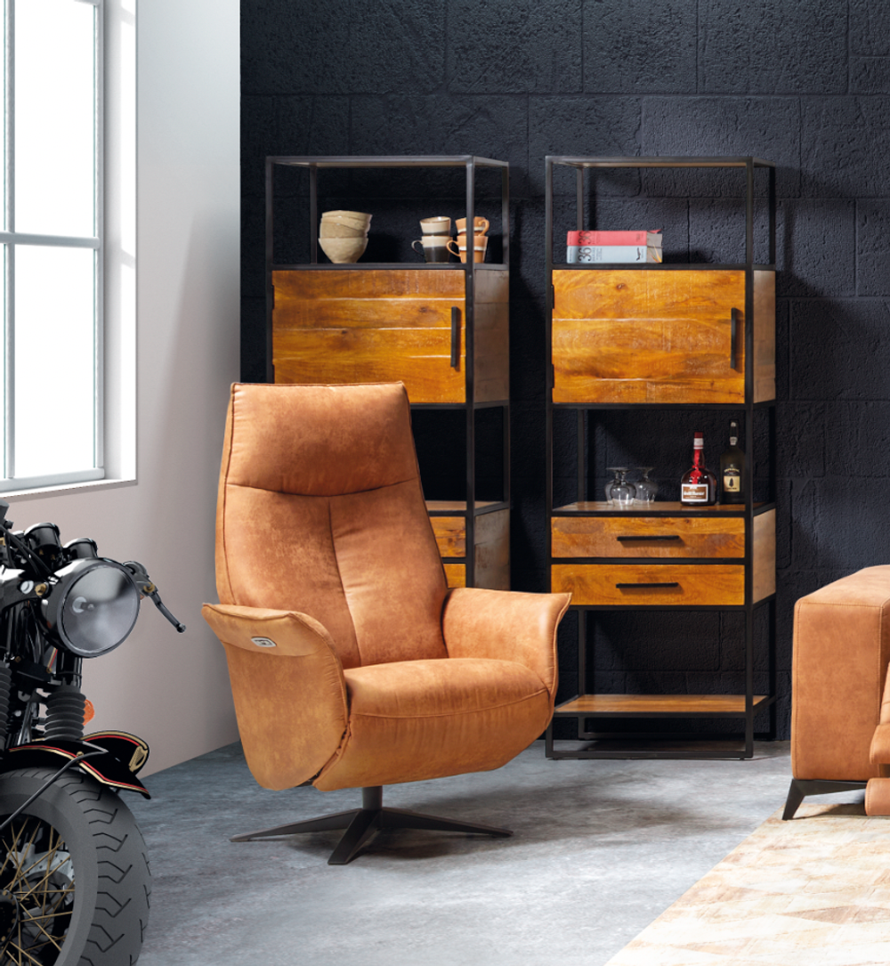 Elektrische relaxfauteuil JILL - Fendy walnut DEZ JI RX