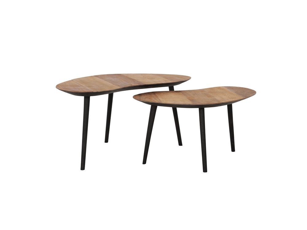 Salontafel set ORGANUS - Gerecycleerd teakhout DTP HI 301180