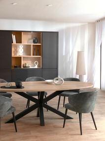 Vitrinekast ZEN - Black matte/Smoked oak FDF-15-000279