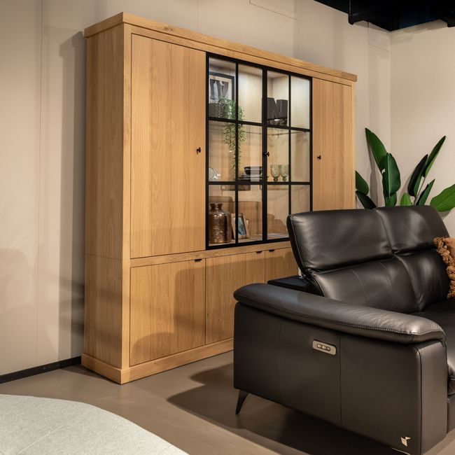 Vitrine BRIGHTON incl. led - Smoked oak