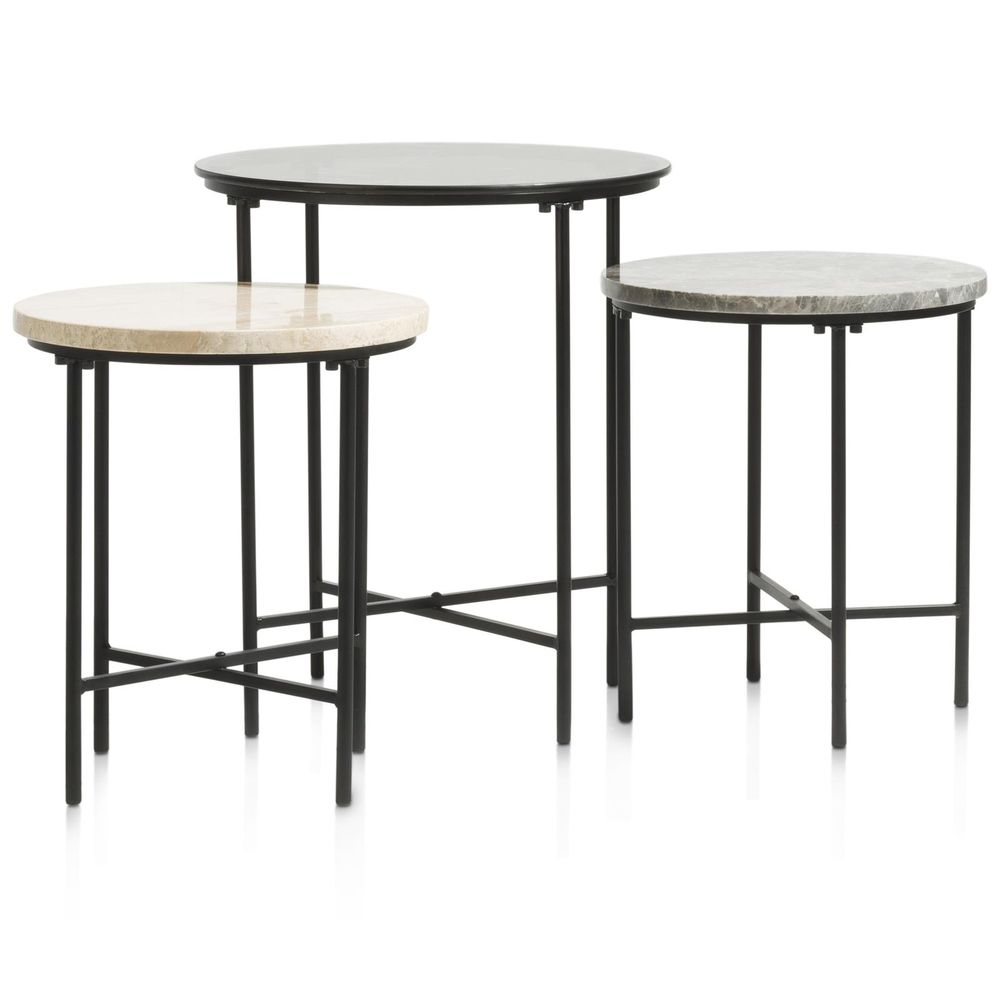 Bijzettafel NATHAN - Zwart CCM 47768ANT