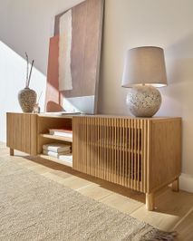 Tv-meubel BEYLA - Massief eikenhout KAV LH0355M40