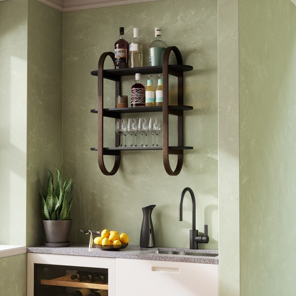 Wandplank BELLWOOD - Black walnut UBA 1016859-048