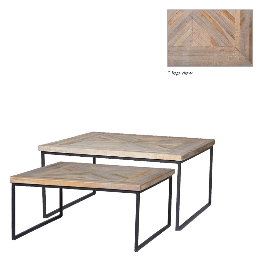 Set salontafels MICHAEL - Hout/metaal LFS 127353