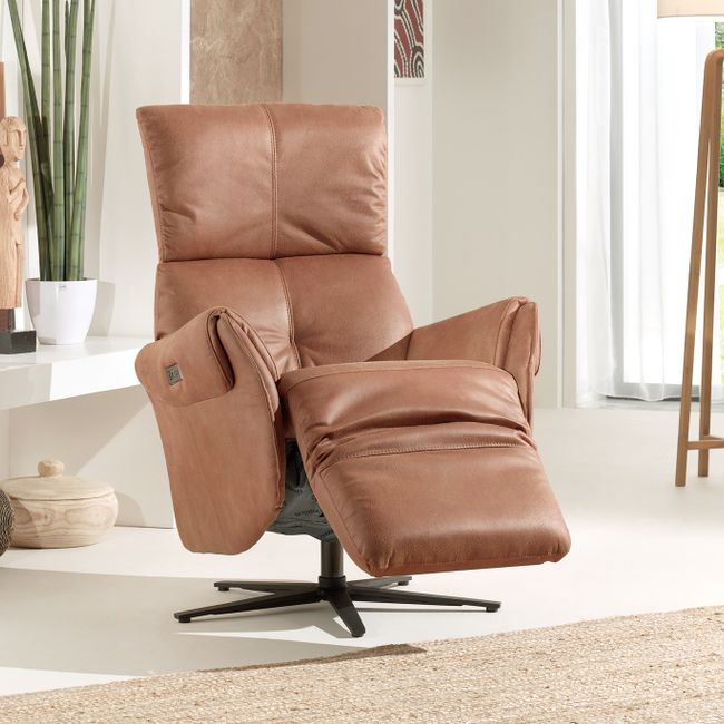 Elektrische relaxfauteuil DM - Cognac