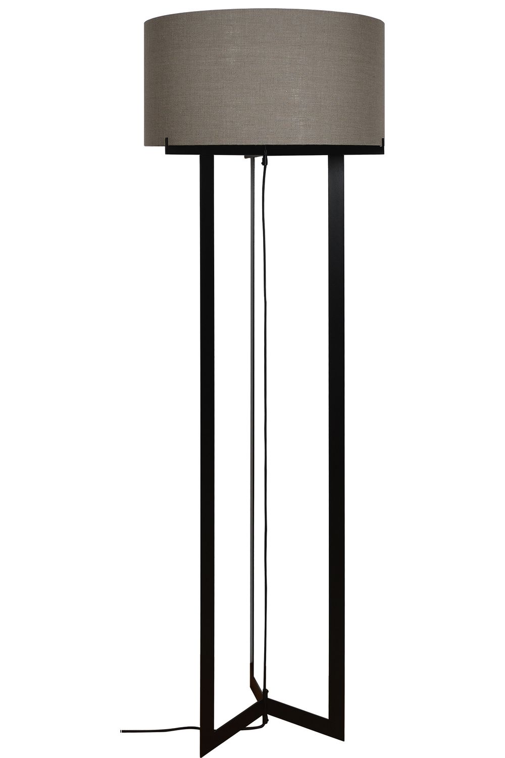 Vloerlamp MOLVENO - Grof linnen/zwart staal C-ZTA ZT