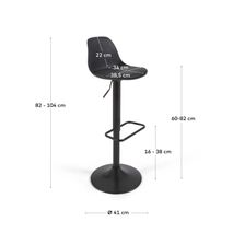 Barkruk ORLANDO - Zwart KAV CC3015U01