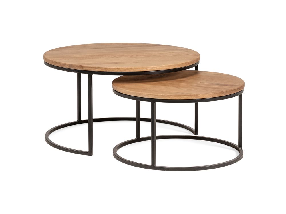 Set van 2 bijzettafel GLASGOW - Sand Brown FDF-18-000039