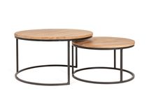 Set van 2 bijzettafel GLASGOW - Sand Brown FDF-18-000039